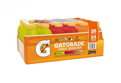 GATORADE (20 OZ BOTTLES) 24 Pk Gatorade Variety Pack (54 Cases) Full Pallet, (27 Cases) Half Pallet, & 12 case Options