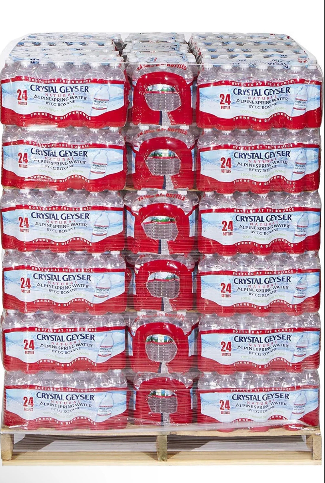 CRYSTAL GEYSER ALPINE SPRING WATER(16.9OZ BOTTLES) FULL PALLET, HALF PALLET, & 20 CASE OPTIONS/24 Pk 16.9 oz Bottled at the Source