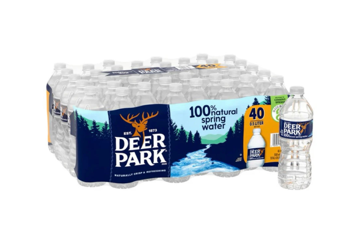 DEER PARK(16.9OZ BOTTLES) FULL PALLET, HALF PALLET, & 10 CASE OPTIONS/40Pk 16.9oz Natural Bottled Spring Water