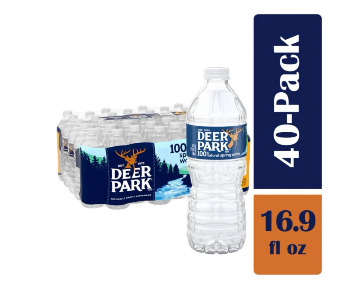 DEER PARK(16.9OZ BOTTLES) FULL PALLET, HALF PALLET, & 10 CASE OPTIONS/40Pk 16.9oz Natural Bottled Spring Water